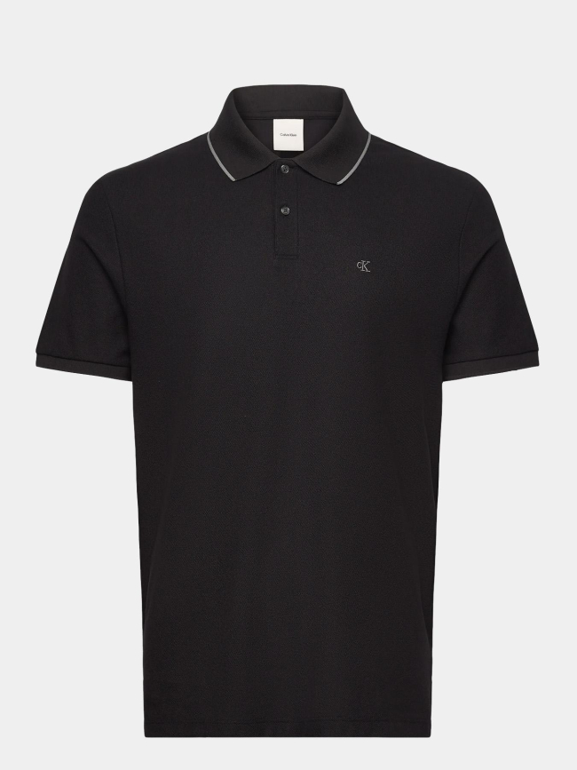 Polo refined piqué tipped noir homme - Calvin Klein