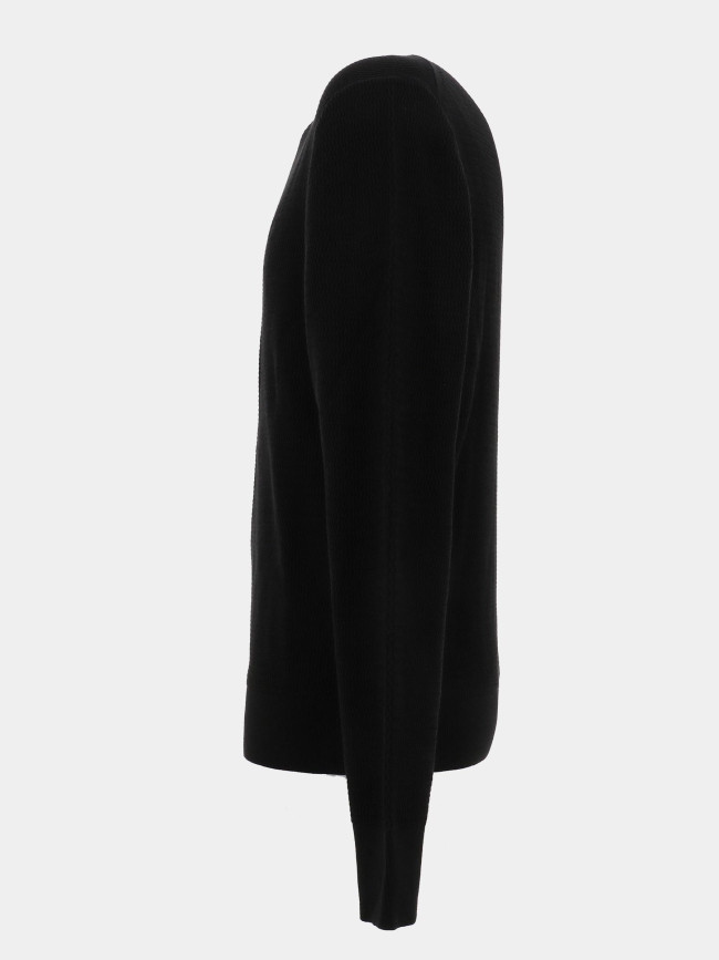 Pull à col rond en coton texturé noir homme - Calvin Klein
