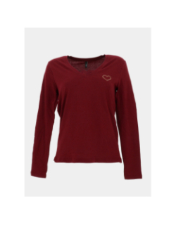 T-shirt col v noomi bordeaux femme - Only