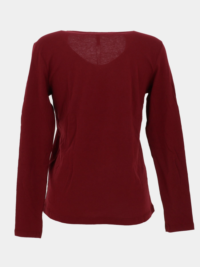 T-shirt col v noomi bordeaux femme - Only