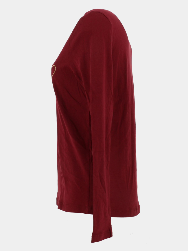 T-shirt col v noomi bordeaux femme - Only