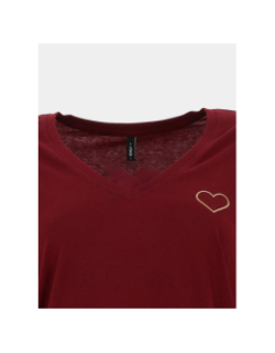 T-shirt col v noomi bordeaux femme - Only