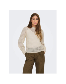 Top à manches longues en dentelle beige femme - JDY