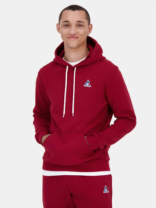 Sweat à capuche ess hoody n1 rouge homme - Le Coq Sportif