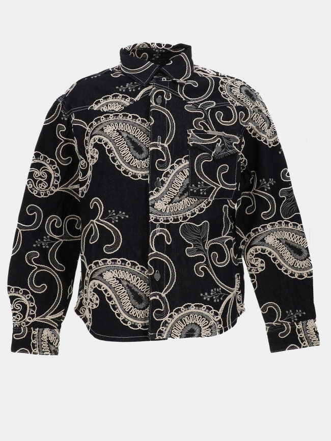 Chemise en denim épaisse à motif bleu nuit homme - Project X Paris