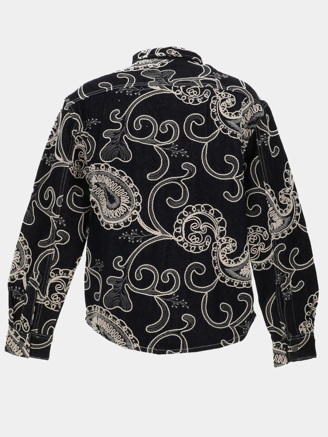 Chemise en denim épaisse à motif bleu nuit homme - Project X Paris