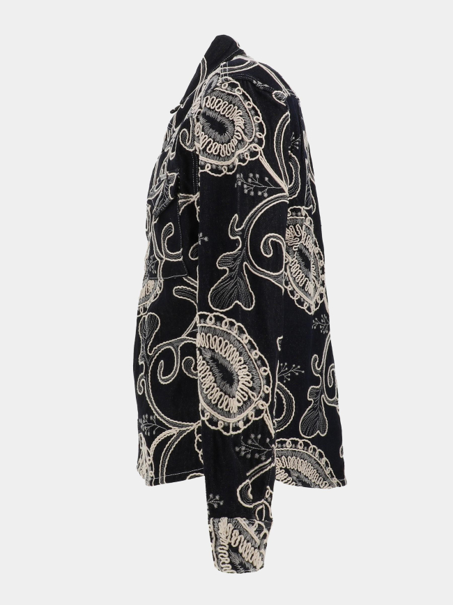 Chemise en denim épaisse à motif bleu nuit homme - Project X Paris