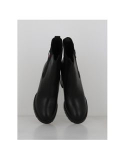 Bottines chelsea en cuir crantées à talon carré noir femme - Tommy Jeans