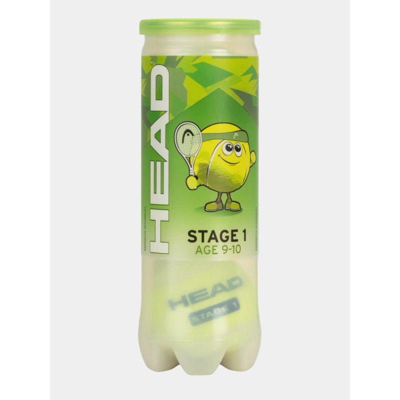 Tube de 3 balles de tennis débutant stage 1 vert - Head