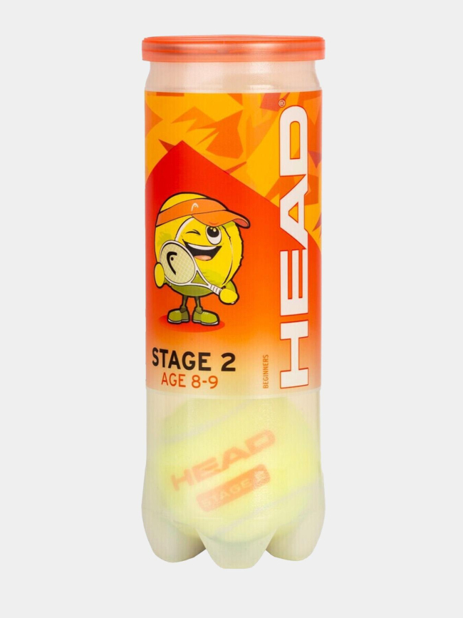 Tube de 3 balles de tennis débutant stage 2 orange - Head