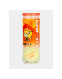 Tube de 3 balles de tennis débutant stage 2 orange - Head