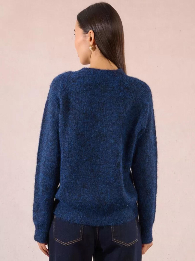 Pull en maille à boutons bleu marine femme - Molly Bracken