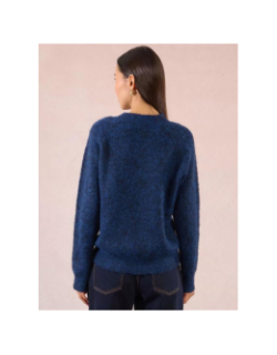 Pull en maille à boutons bleu marine femme - Molly Bracken
