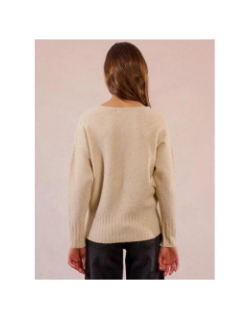 Pull droit en maille à sequins beige femme - Molly Bracken
