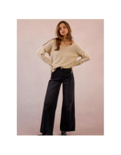 Pull droit en maille à sequins beige femme - Molly Bracken