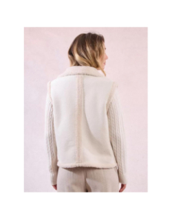 Veste sans manches imitation mouton beige femme - Molly Bracken