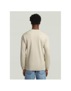 Sweat à col rond nifous beige homme - G Star