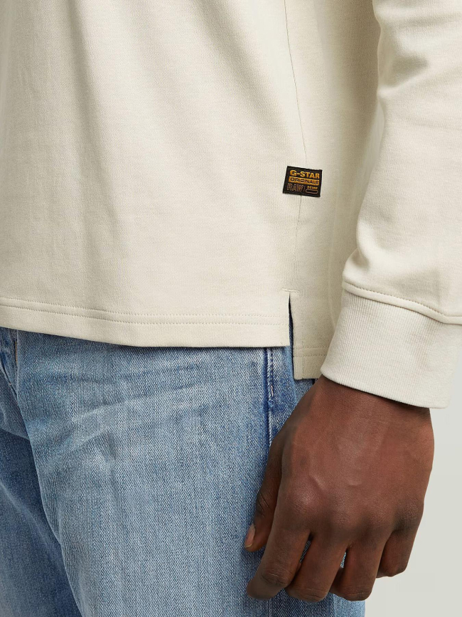 Sweat à col rond nifous beige homme - G Star