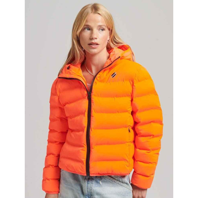 Veste matelassée code all seasons orange fluo femme - Superdry