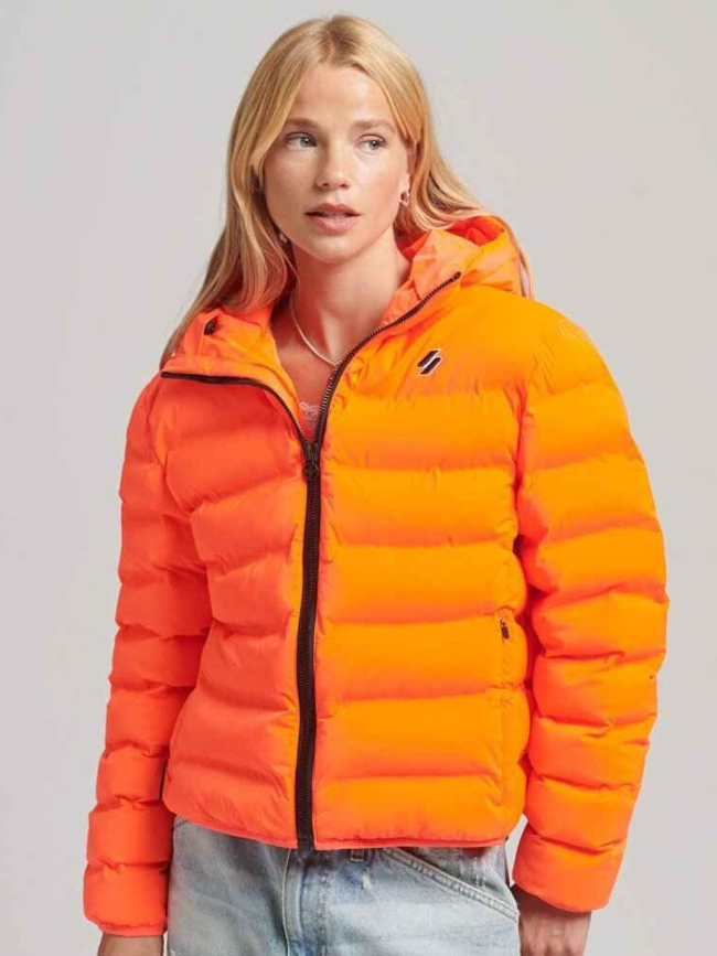 Veste matelassée code all seasons orange fluo femme - Superdry