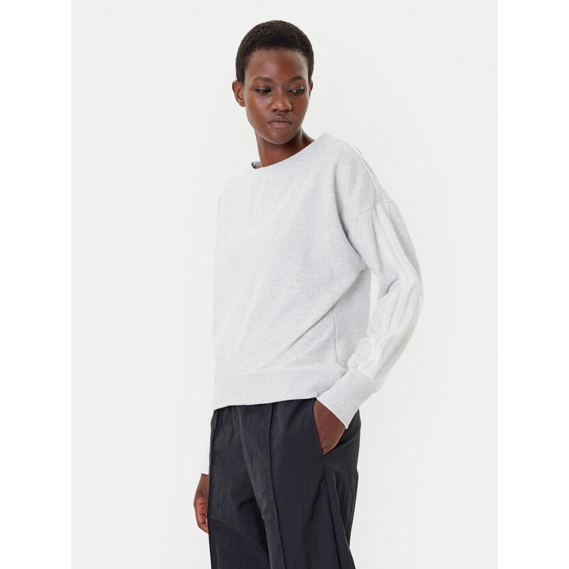 Sweatshirt col rond gris chiné femme - Adidas