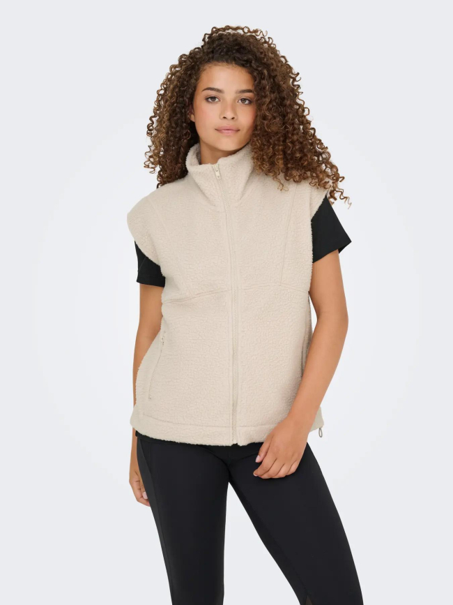 Veste sans manche teddy mon écru femme - Only Play