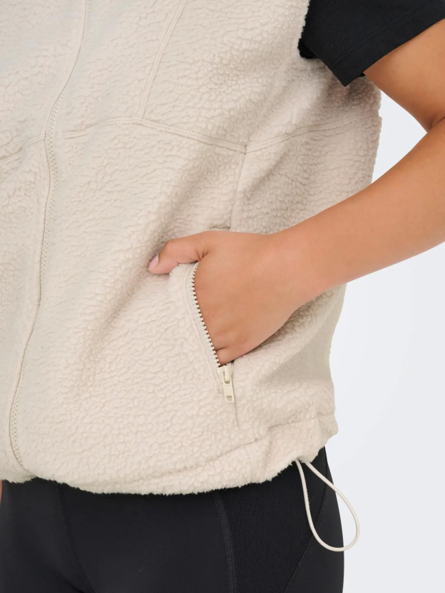 Veste sans manche teddy mon écru femme - Only Play