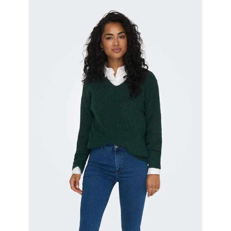 Pull col v camilla vert femme - Only