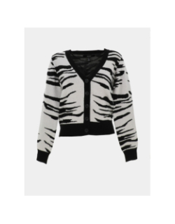 Gilet cardigan zébré nancy marron femme - Vero Moda
