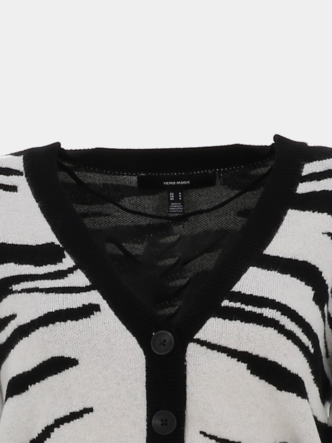 Gilet cardigan zébré nancy marron femme - Vero Moda