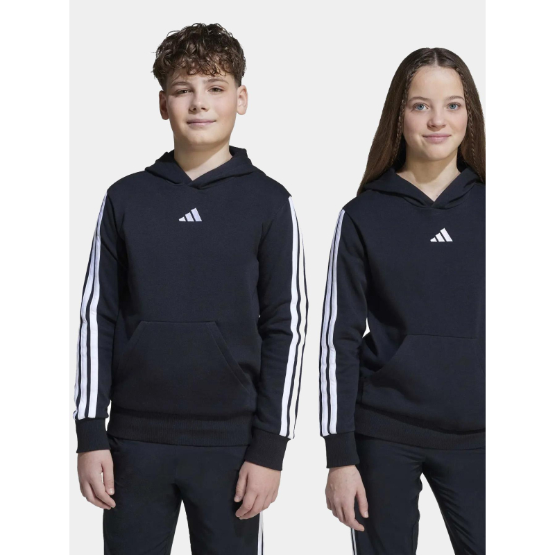 Sweat à capuche logo brodé noir enfant - Adidas