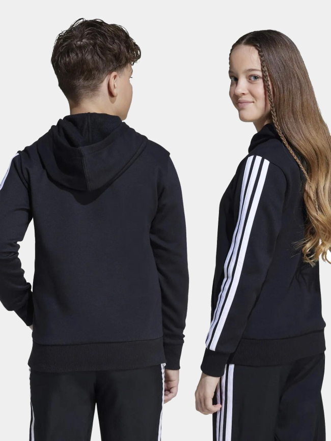 Sweat à capuche logo brodé noir enfant - Adidas