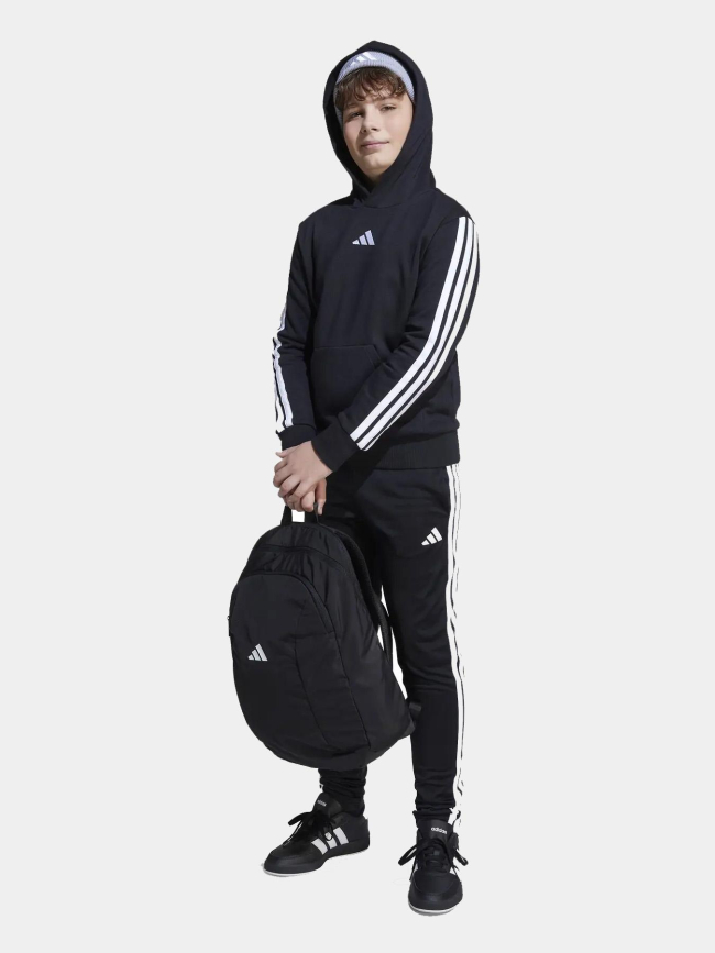 Sweat à capuche logo brodé noir enfant - Adidas