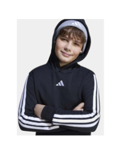 Sweat à capuche logo brodé noir enfant - Adidas