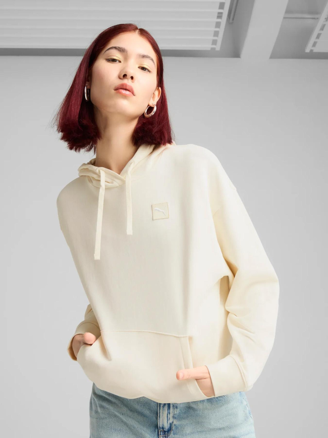 Sweat à capuche elevated comfort beige femme - Puma