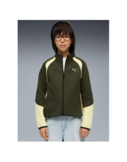 Veste de survêtement zipée à capuche evostripe vert enfant - Puma