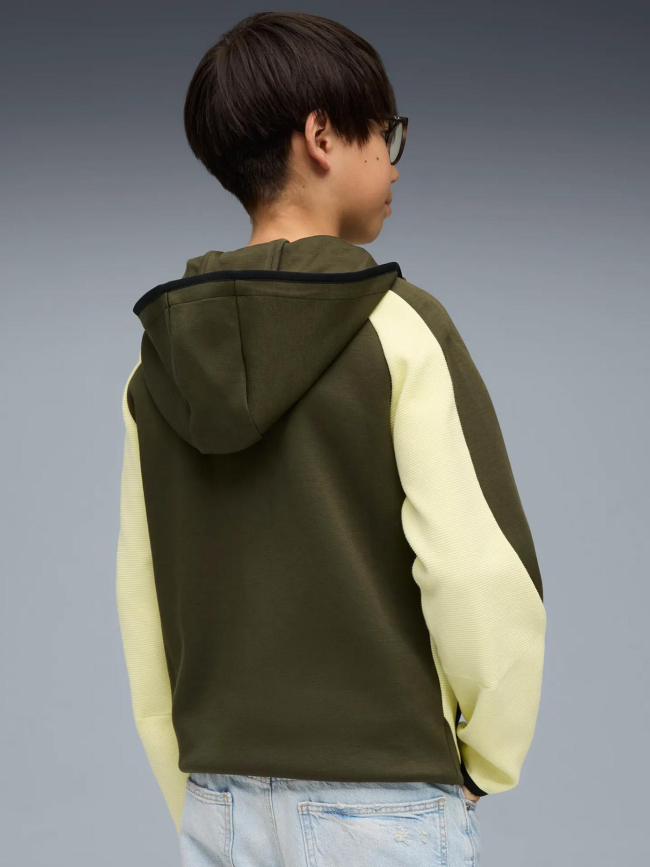 Veste de survêtement zipée à capuche evostripe vert enfant - Puma