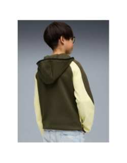 Veste de survêtement zipée à capuche evostripe vert enfant - Puma