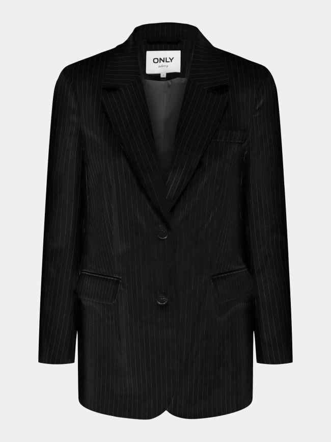 Veste blazer rayée reina pinstripe noir femme - Only