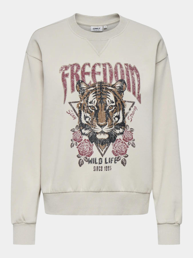 Sweat lucinda beige femme - Only