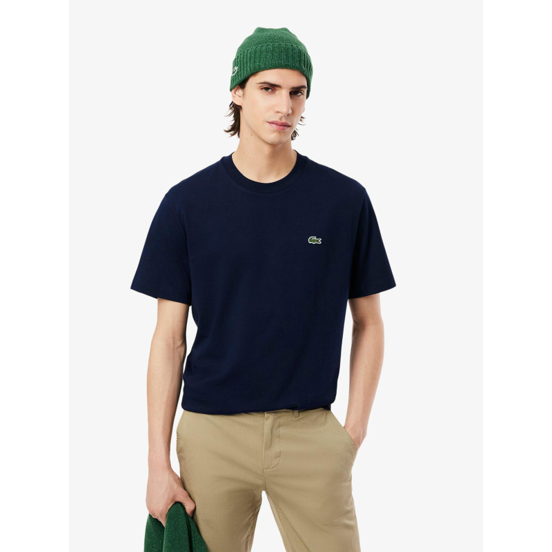 T-shirt urban uni bleu marine homme - Lacoste
