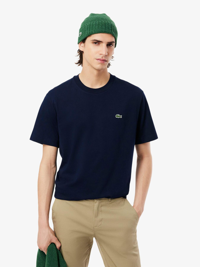T-shirt urban uni bleu marine homme - Lacoste