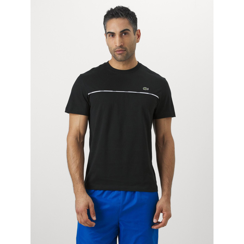 T-shirt à manches courtes tape noir homme - Lacoste