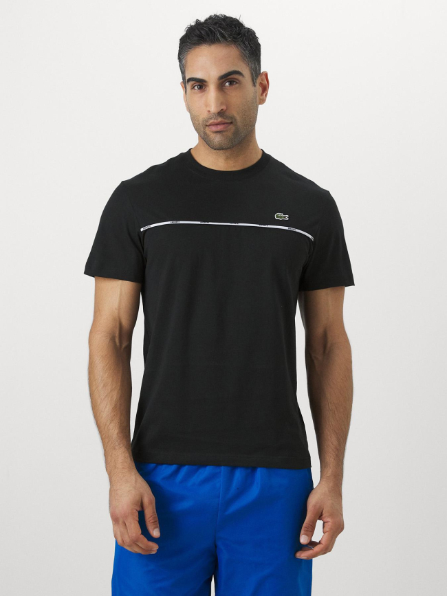 T-shirt à manches courtes tape noir homme - Lacoste