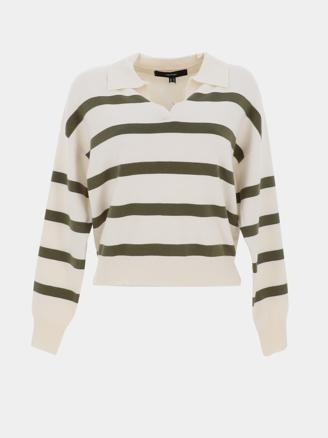 Pull rayé aria blanc vert femme - Vero Moda