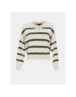 Pull rayé aria blanc vert femme - Vero Moda