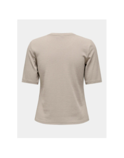 T-shirt côtelé regular seren beige femme - Only Play