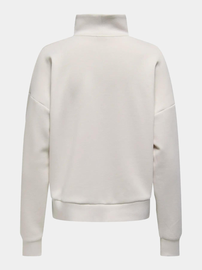 Sweat col zippé onplounge beige femme - Only Play