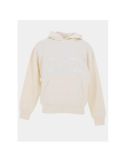 Sweat à capuche logo brodé polaris beige homme - Project X Paris
