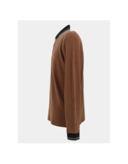 Polo manches longues gavroch marron homme - Benson & Cherry